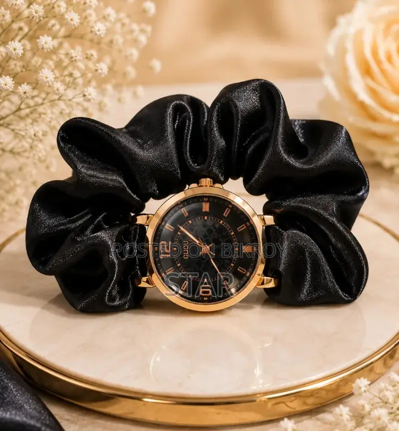 Chic, Soft & Stylish: Premium Scrunchie Quartz Watch for Women