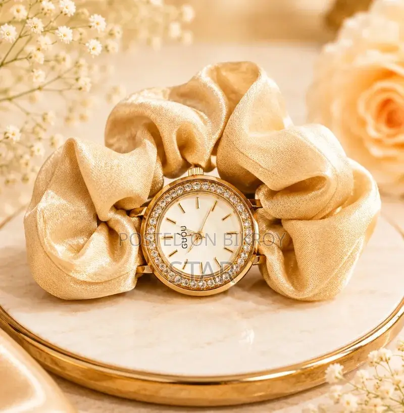 Chic, Soft & Stylish: Premium Scrunchie Quartz Watch for Women