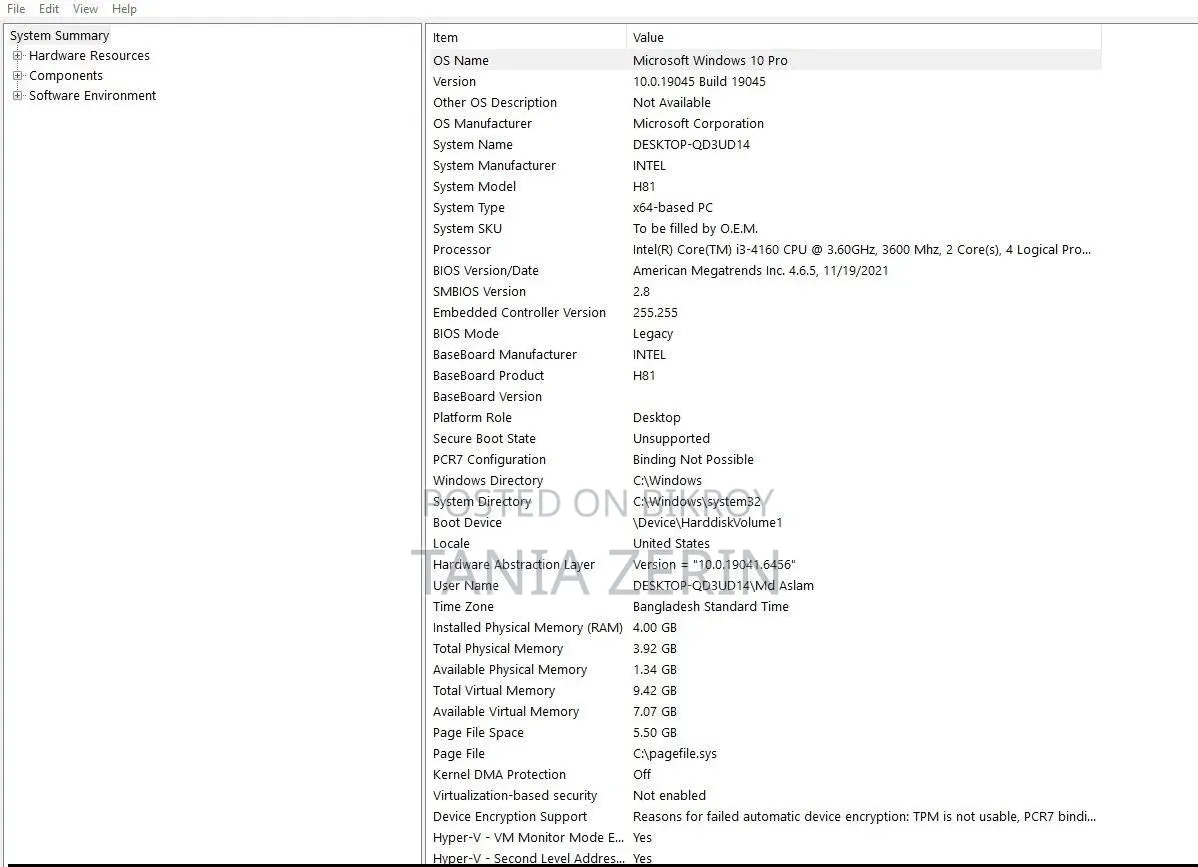 Desktop Computer 8GB Intel Core I5 HDD 128GB