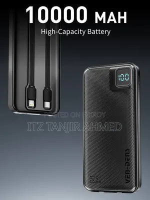 10000mAh Power Bank 22.5W Fast Charging With Cable & LED Display