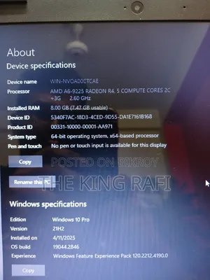 Laptop HP 15-da3007nia 8GB AMD SSD 256GB