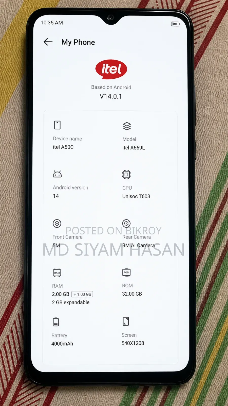 Itel A50C 32 GB Black