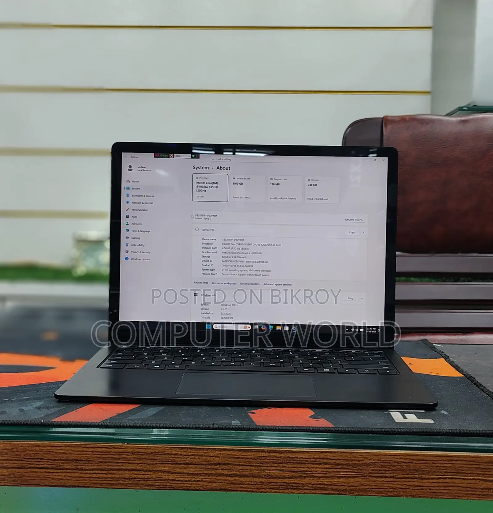 ল্যাপটপ Microsoft Surface 3 8GB Intel Core i5 SSD 256GB