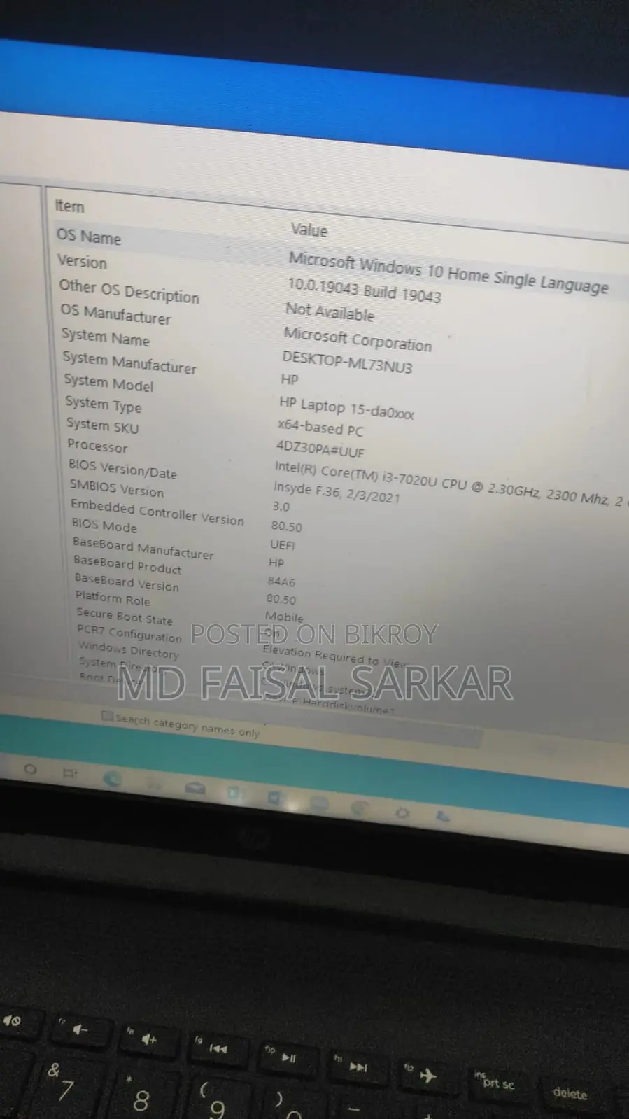 Laptop HP 15 4GB Intel Core i3 HDD 1T