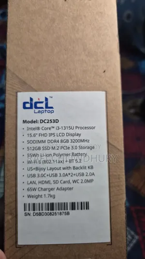 New Laptop 8GB Intel Core i3 SSD 512GB