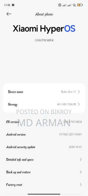 Xiaomi Redmi Note 11 128 GB Gray