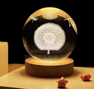 3D Crystal Ball – Rain Cloud (7 Color Base)