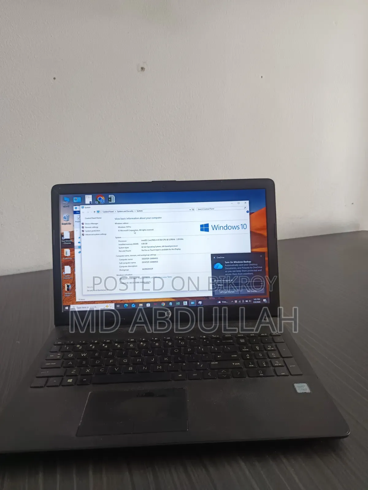 Laptop HP 15-da2933nia 4GB Intel Core i3 SSD 256GB