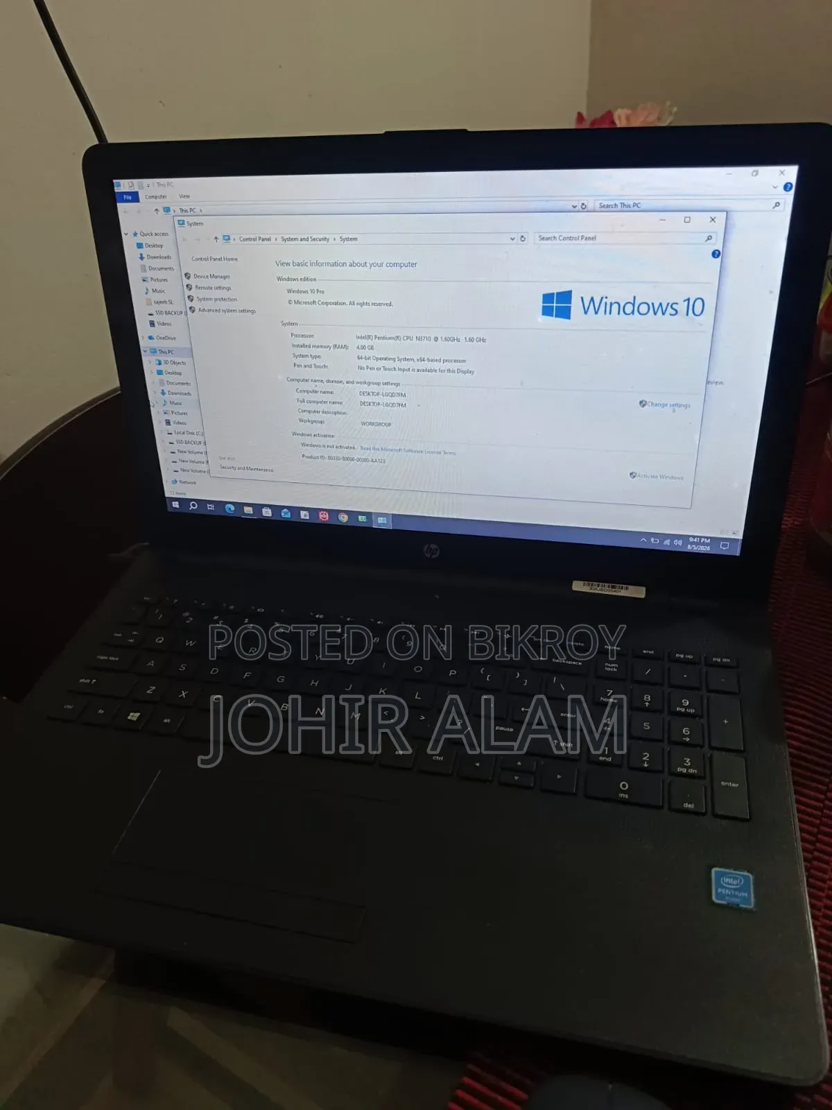 Laptop HP 15 4GB Intel Celeron SSD 256GB