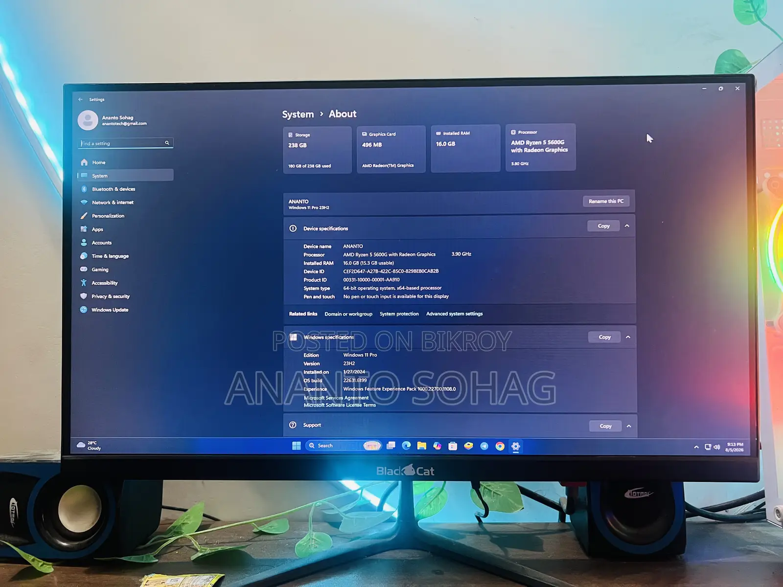 Desktop Computer Asus A4110 16GB AMD Ryzen 5 SSD 256GB
