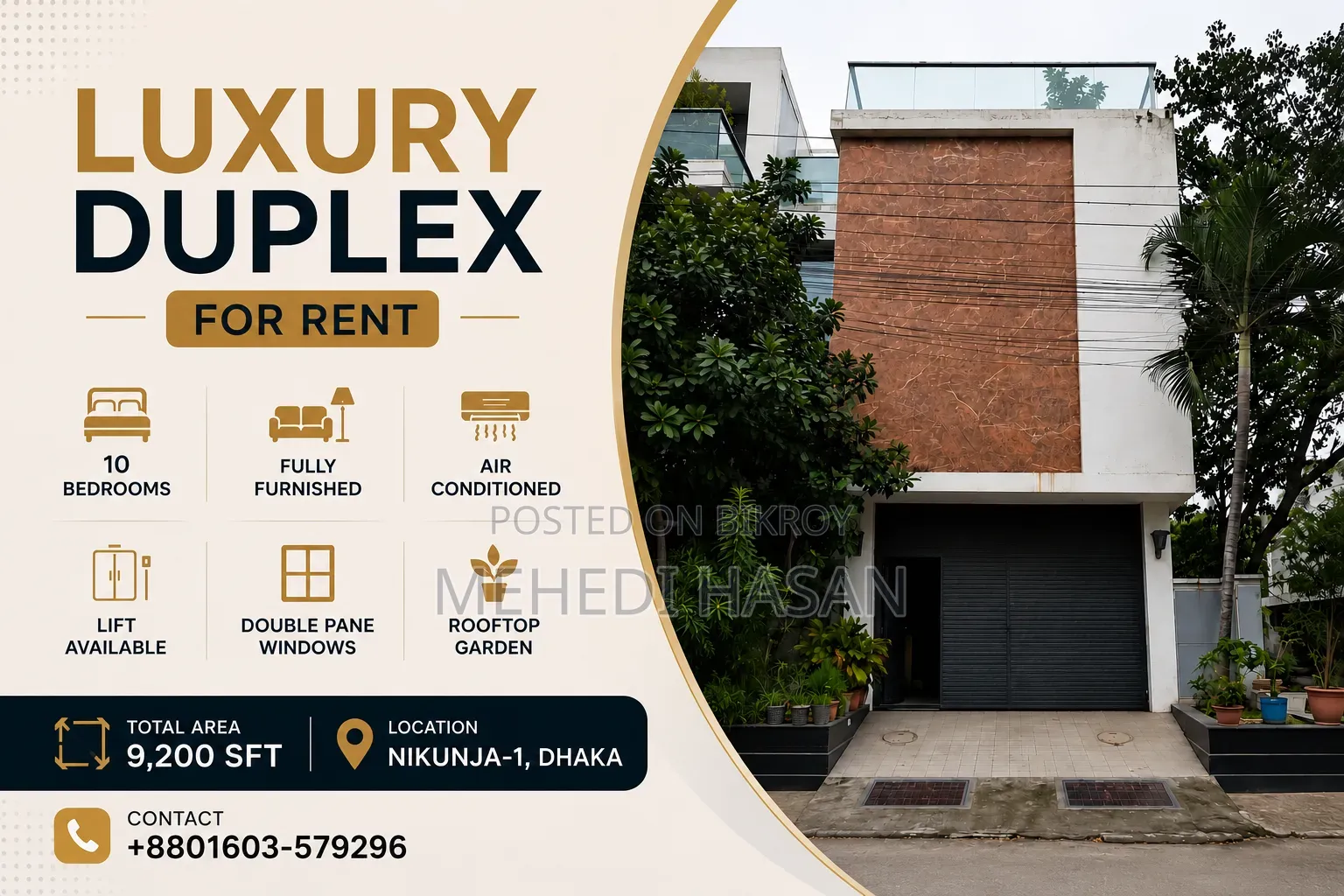 Furnished 10-bedroom Duplex in Gulshan for Rent