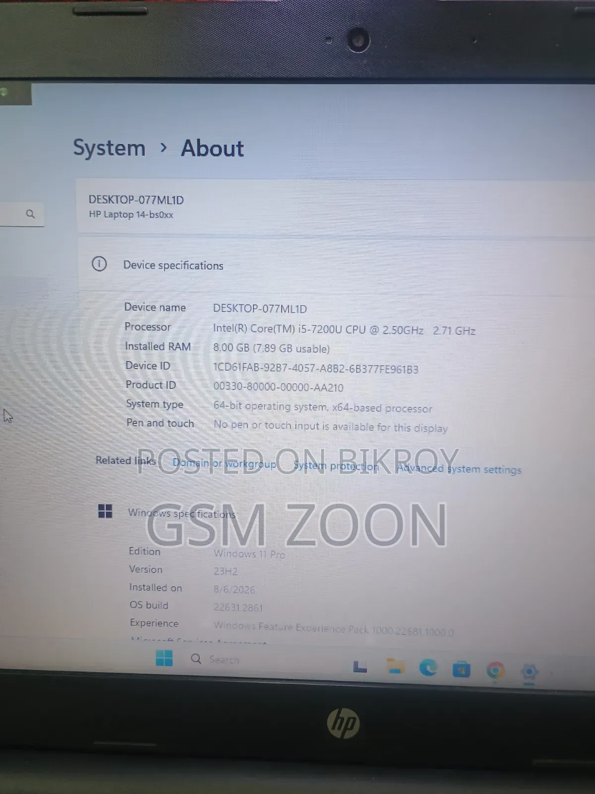 Laptop HP 15 8GB Intel Core i5 HDD+SSD 1T
