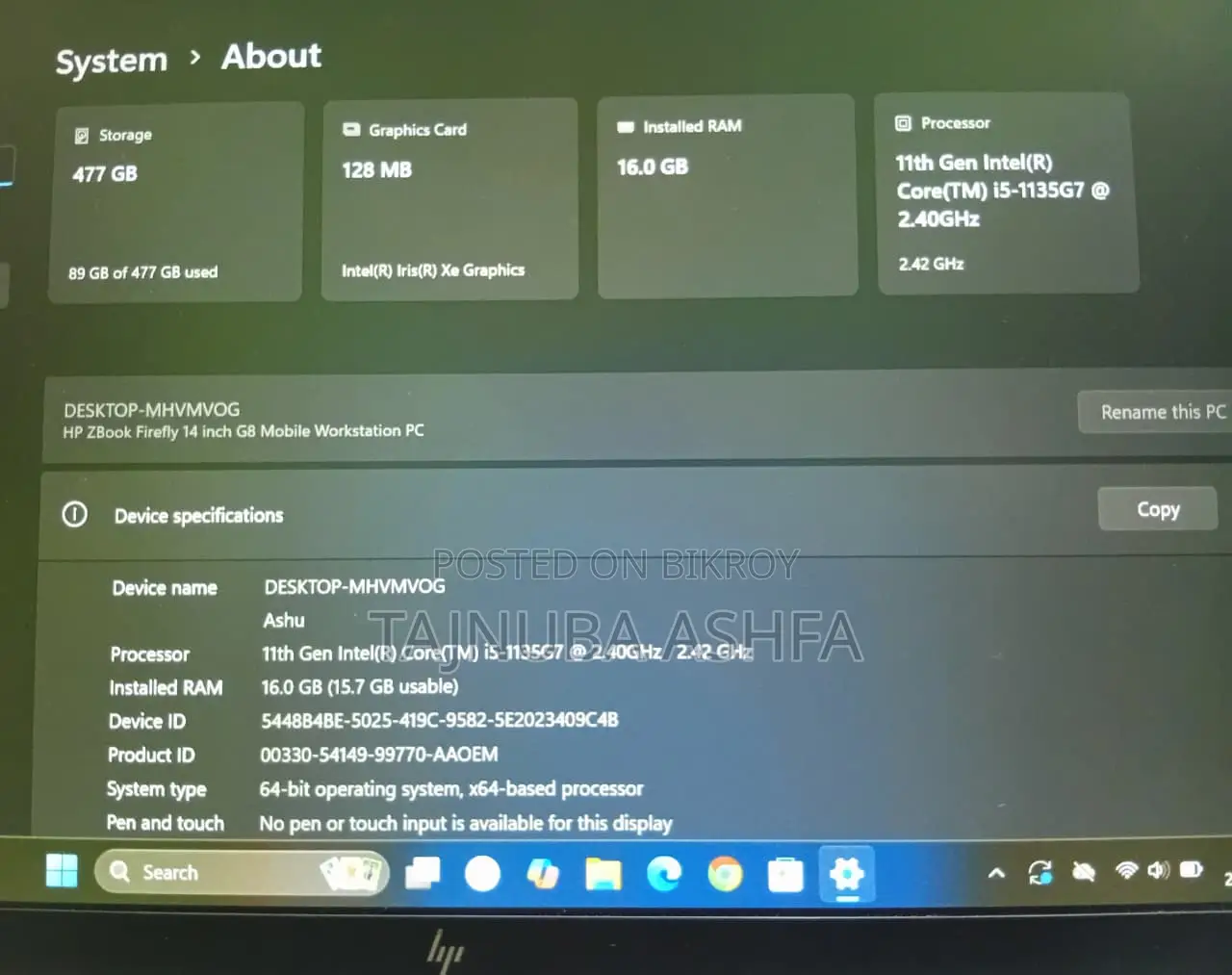 Desktop Computer HP 200 G4 16GB Intel Core i5 SSD 128GB