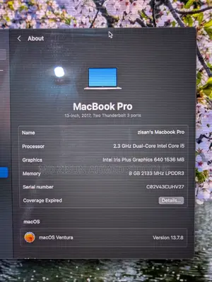 Laptop Apple MacBook Pro 2017 8GB Intel Core i5 SSD 128GB