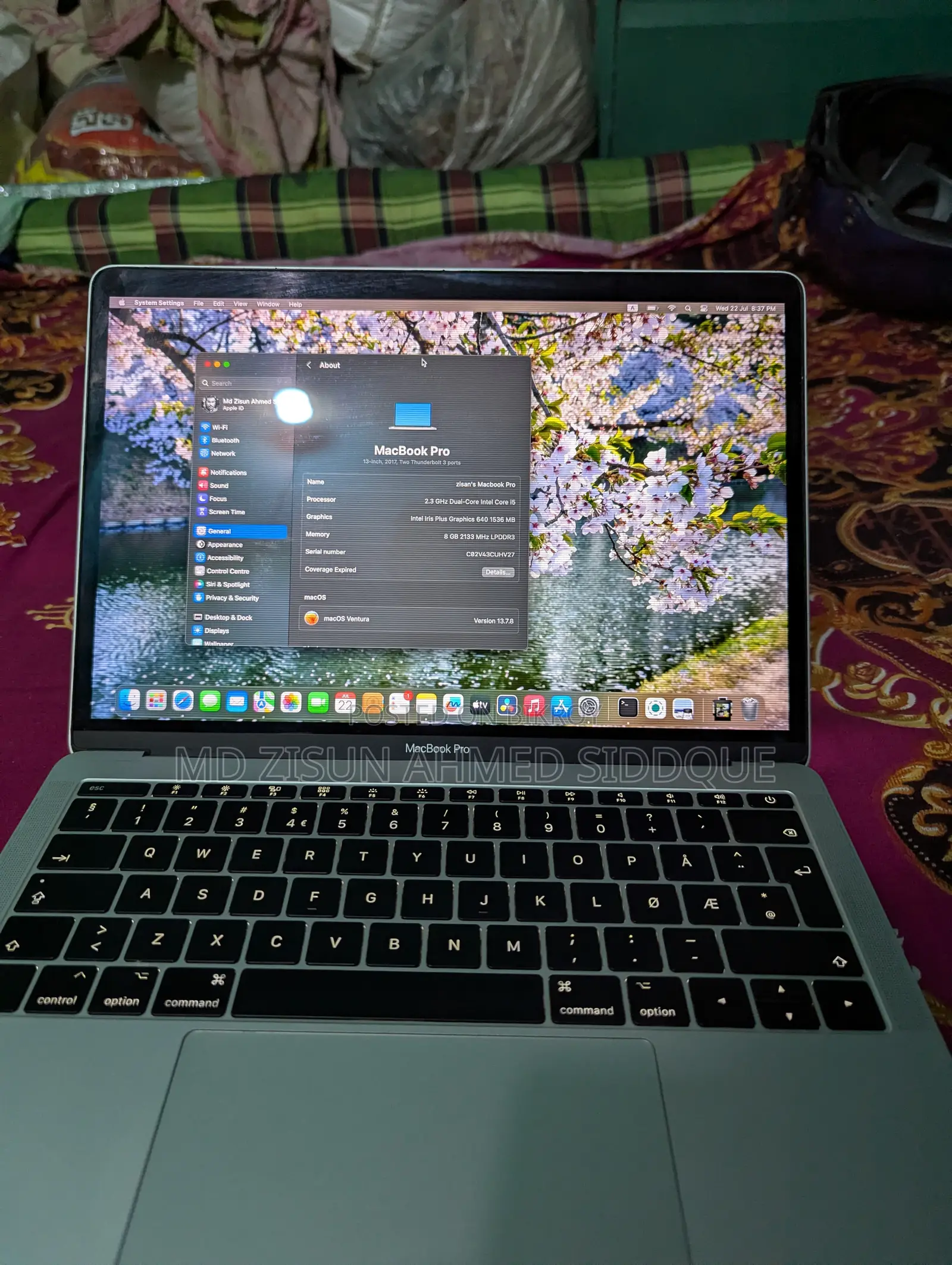 Laptop Apple MacBook Pro 2017 8GB Intel Core i5 SSD 128GB