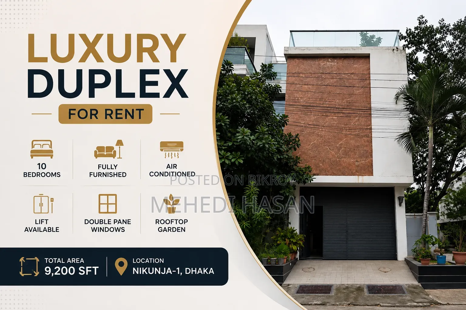 Furnished 10-bedroom Duplex in Gulshan for Rent