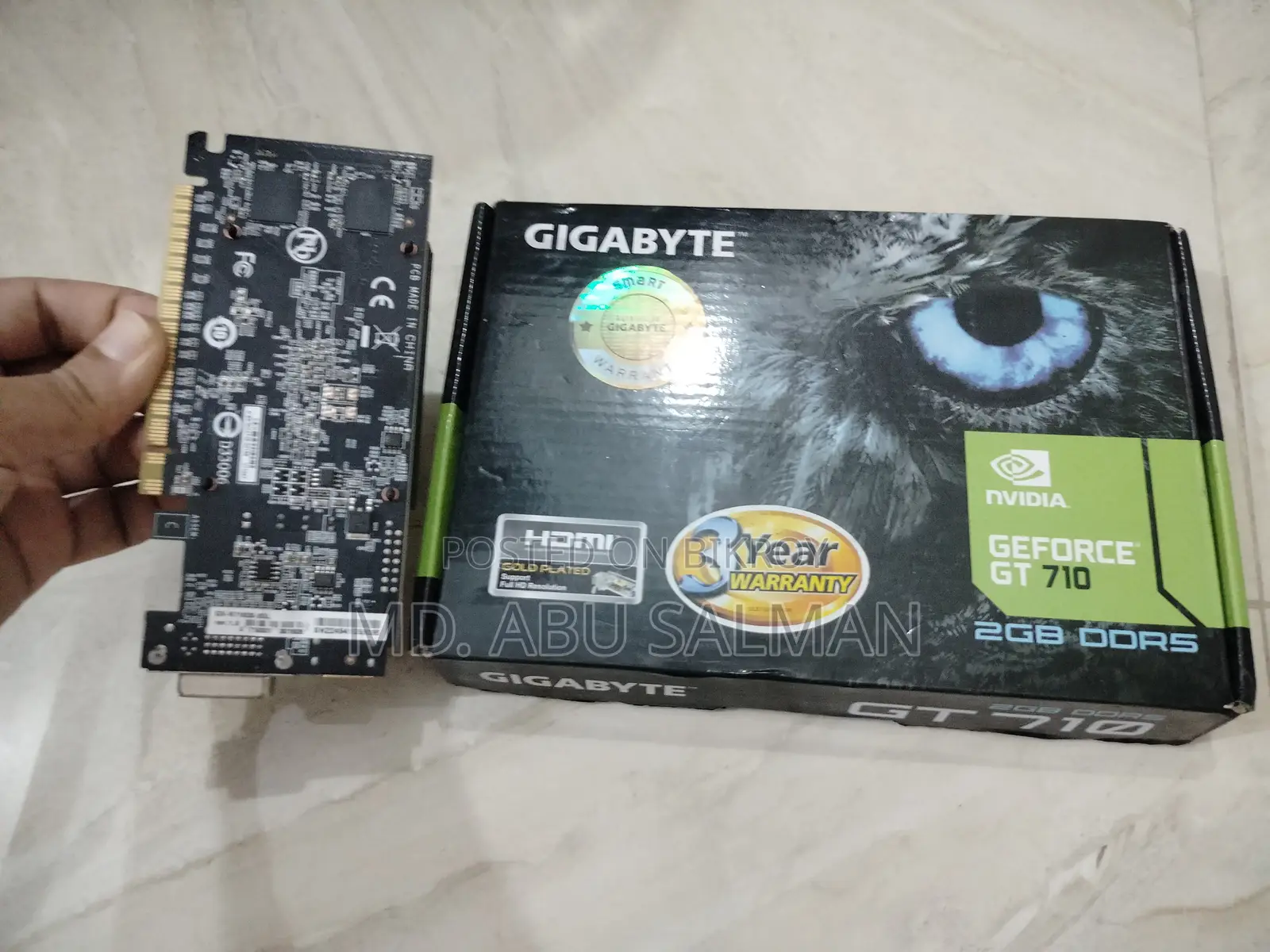 Graphics Card: Gigabyte Nvidia GeForce GT 710 2GB DDR5