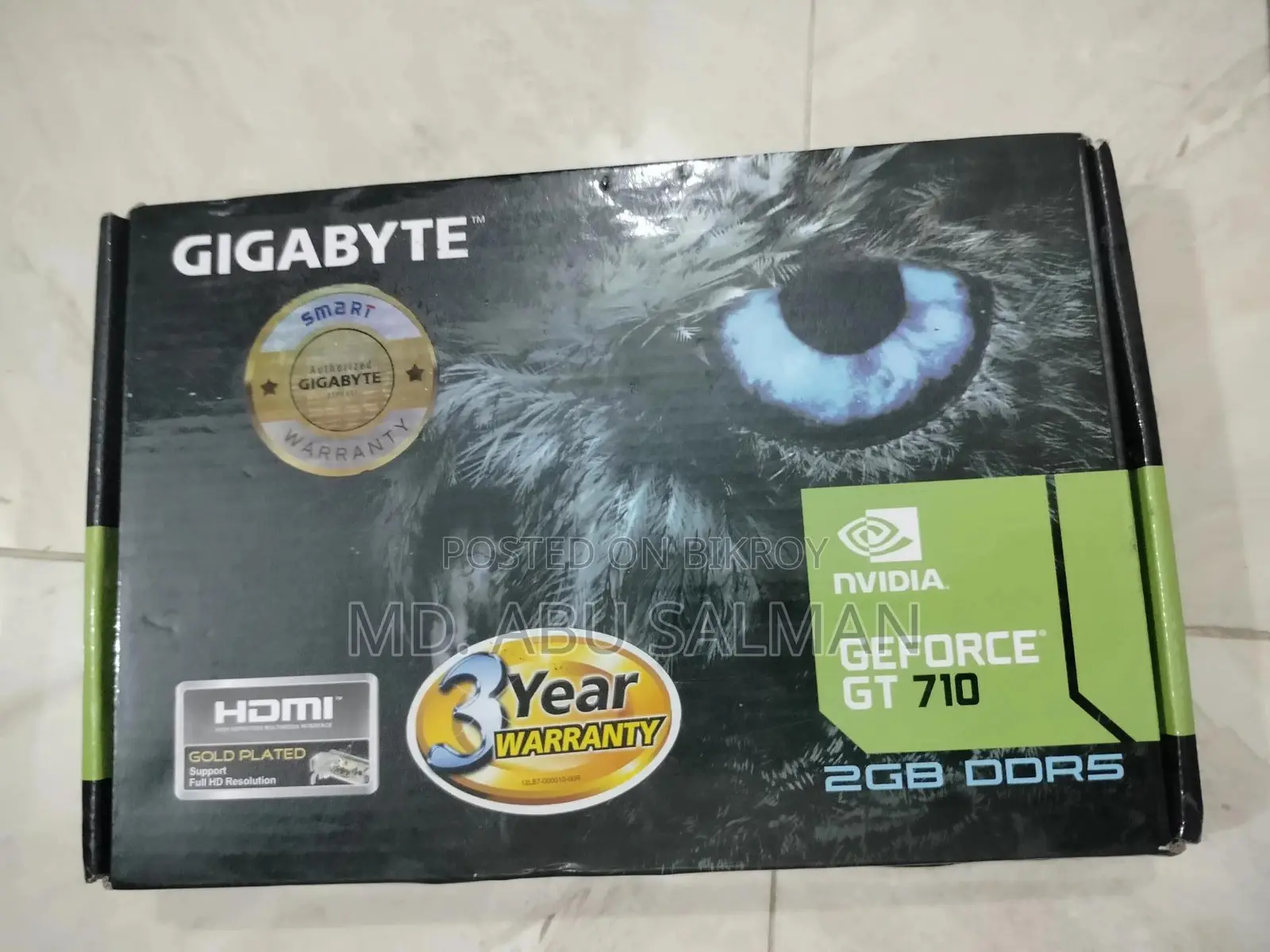 Graphics Card: Gigabyte Nvidia GeForce GT 710 2GB DDR5