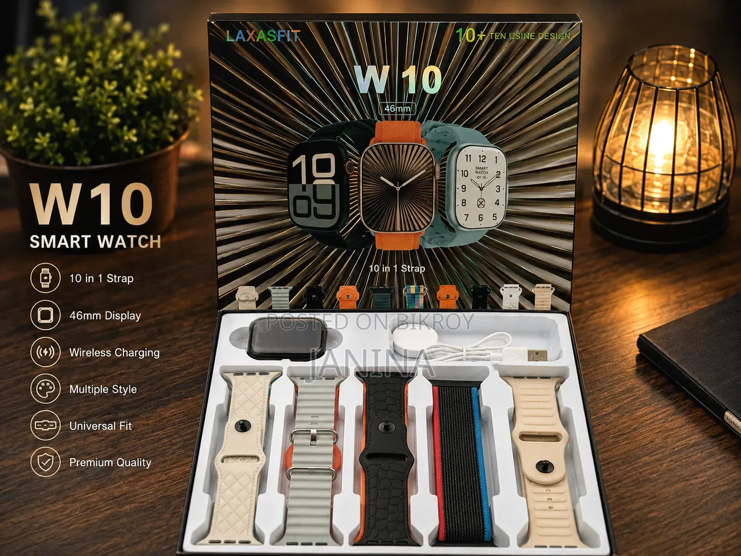 W10 Smart Watch (10-in-1 Strap Edition)
