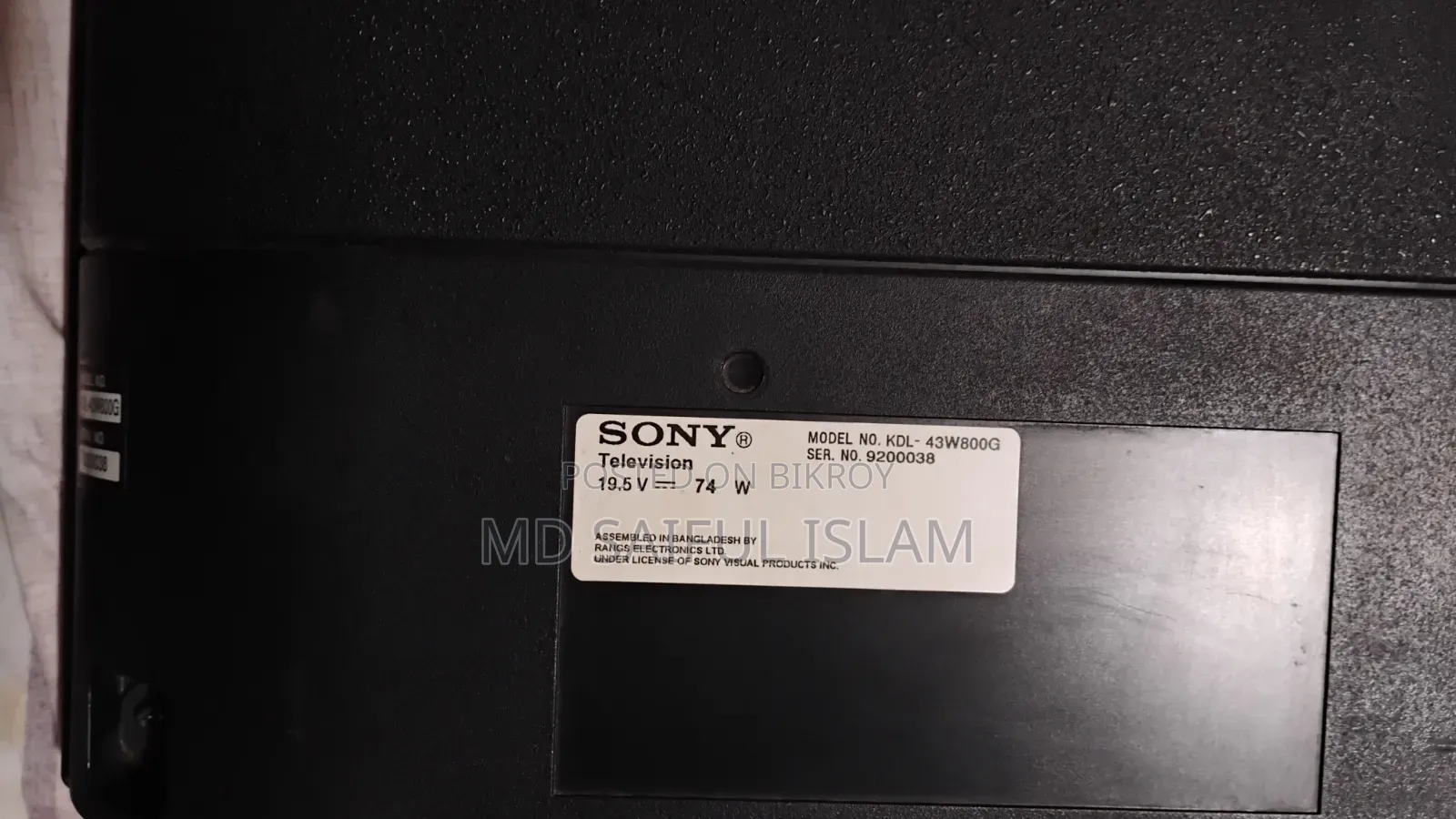 Sony Model KDL 43W800G