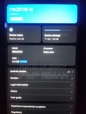 New Realme Note 60 128 GB Black
