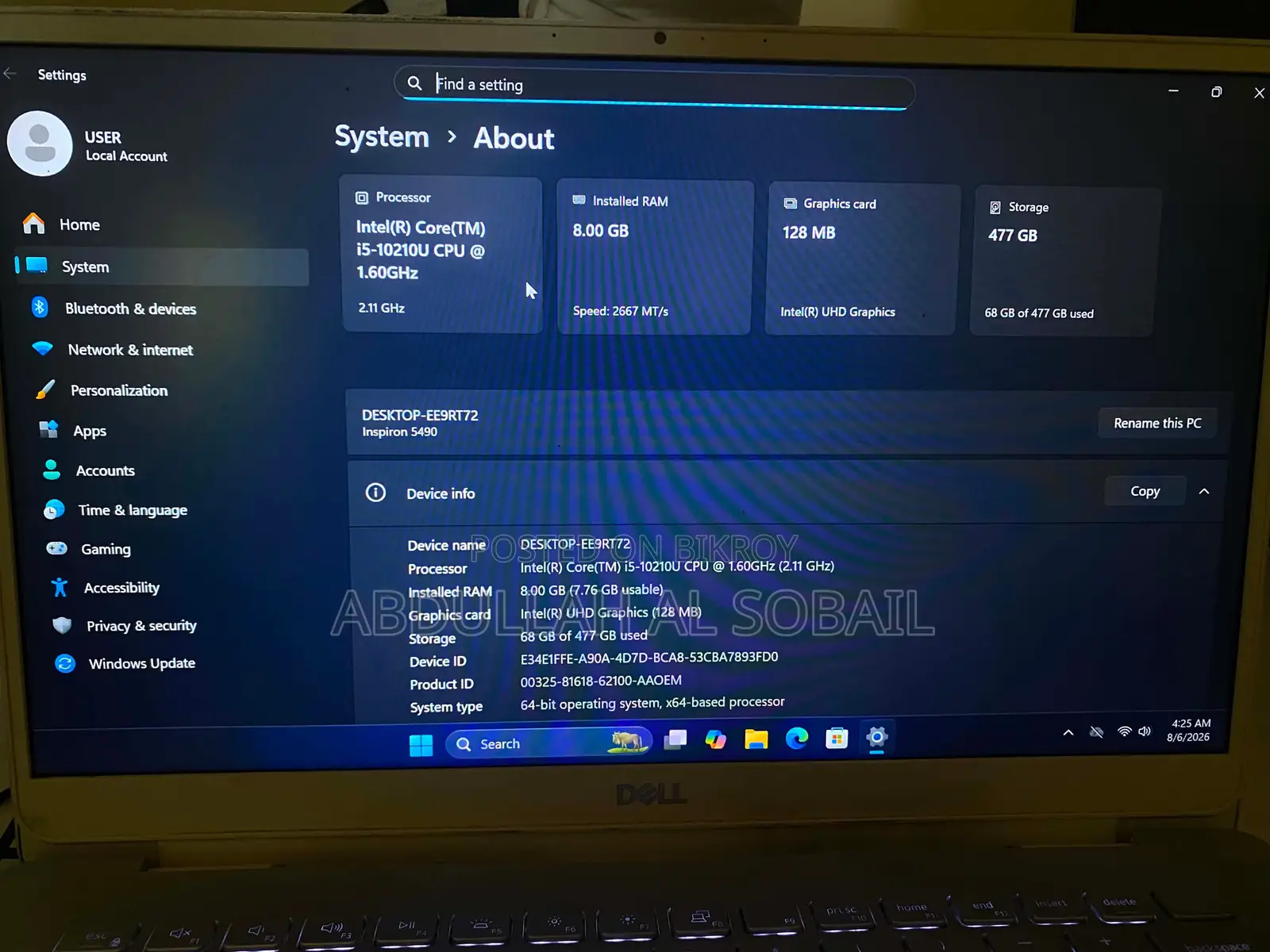 Laptop Dell Inspiron 14 5000 8GB Intel Core i5 SSD 512GB