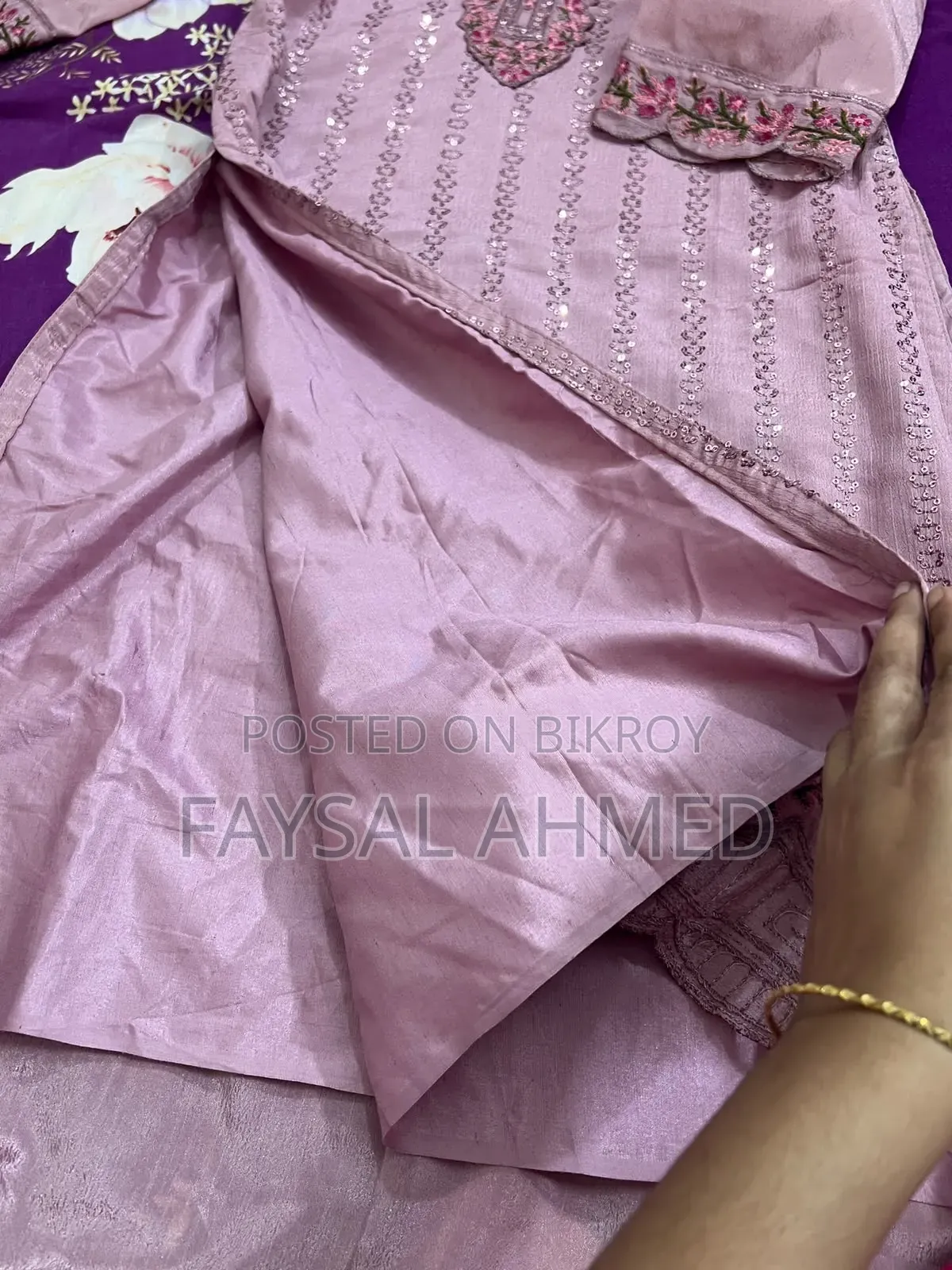 থ্রি পিস এমব্রয়ডারি এবং সিকোয়েন্স