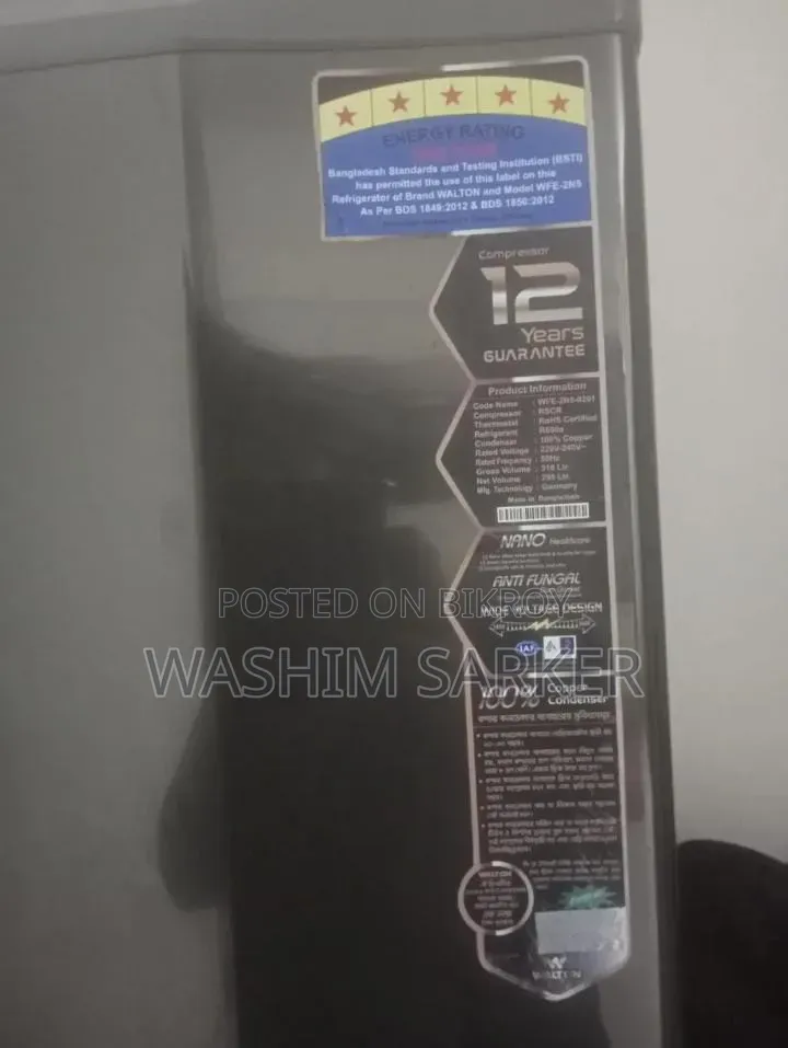 Walton Refrigerator 295 Ltr (Fresh Condition) - Used