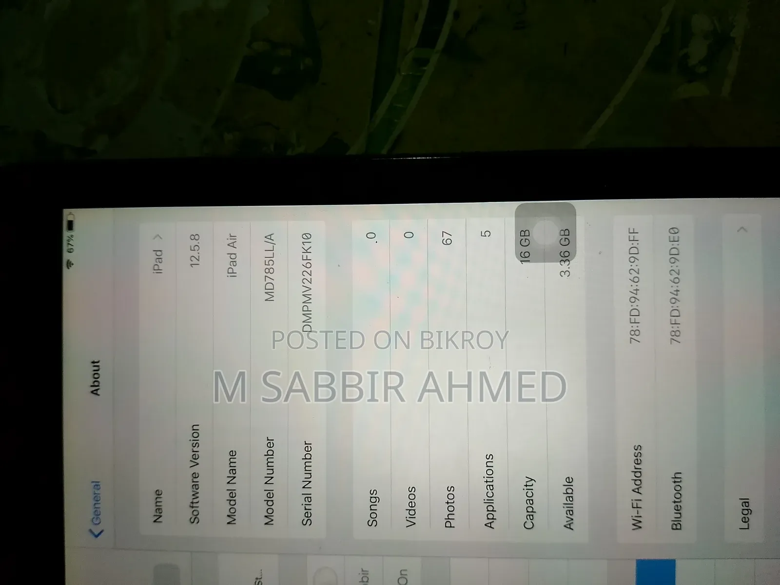 Apple iPad Air 16 GB Silver