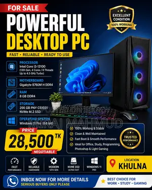 Desktop Computer Gigabyte 8GB Intel Core I3 SSD 256GB
