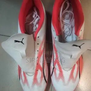 Puma Ultra Turf TF Soccer Shoes White Neon Red US 12 EU 46