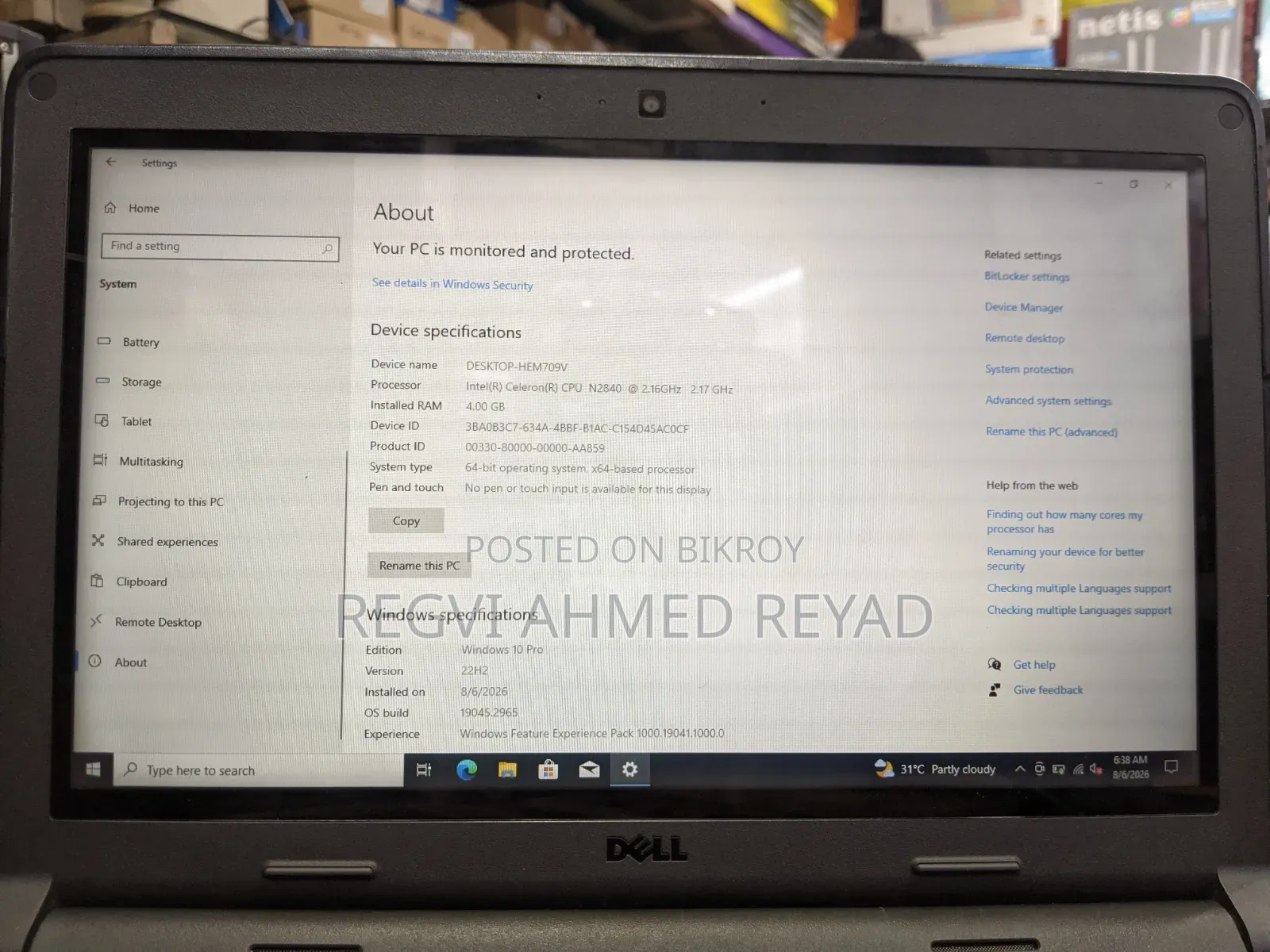 New Laptop Dell Chromebook 11 4GB Intel Core i3 SSD 16 GB