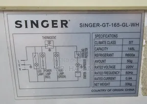 Singer Deep Freezer / Refrigerator 148L (Model: SINGER-GT-165-GL-WH)