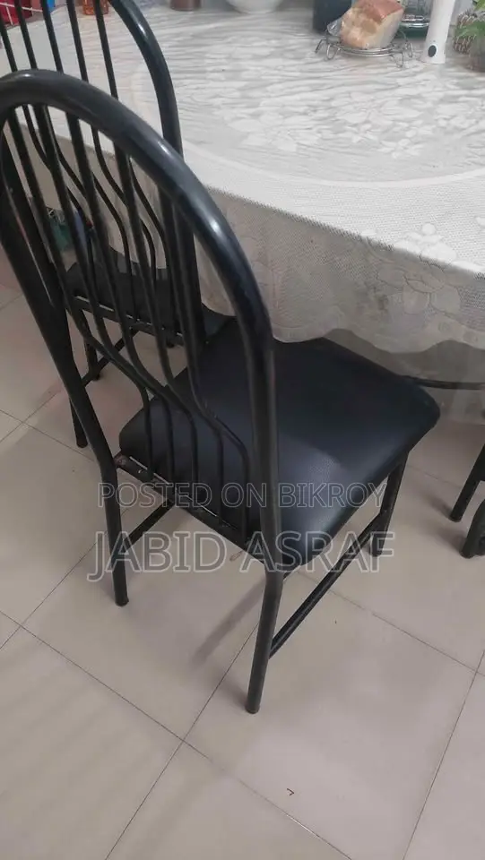 কাচের ডাইনিং টেবিল ৬ জনের + ৪ টা টেবিল