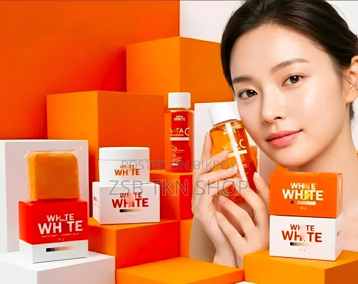 White Skin Care Combo Pack Booster Cream 50g +Orange Soap 65g +Serum