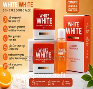White Skin Care Combo Pack Booster Cream 50g +Orange Soap 65g +Serum