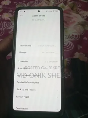 Xiaomi Redmi Note 11 Pro+ 5G 128 GB কালো