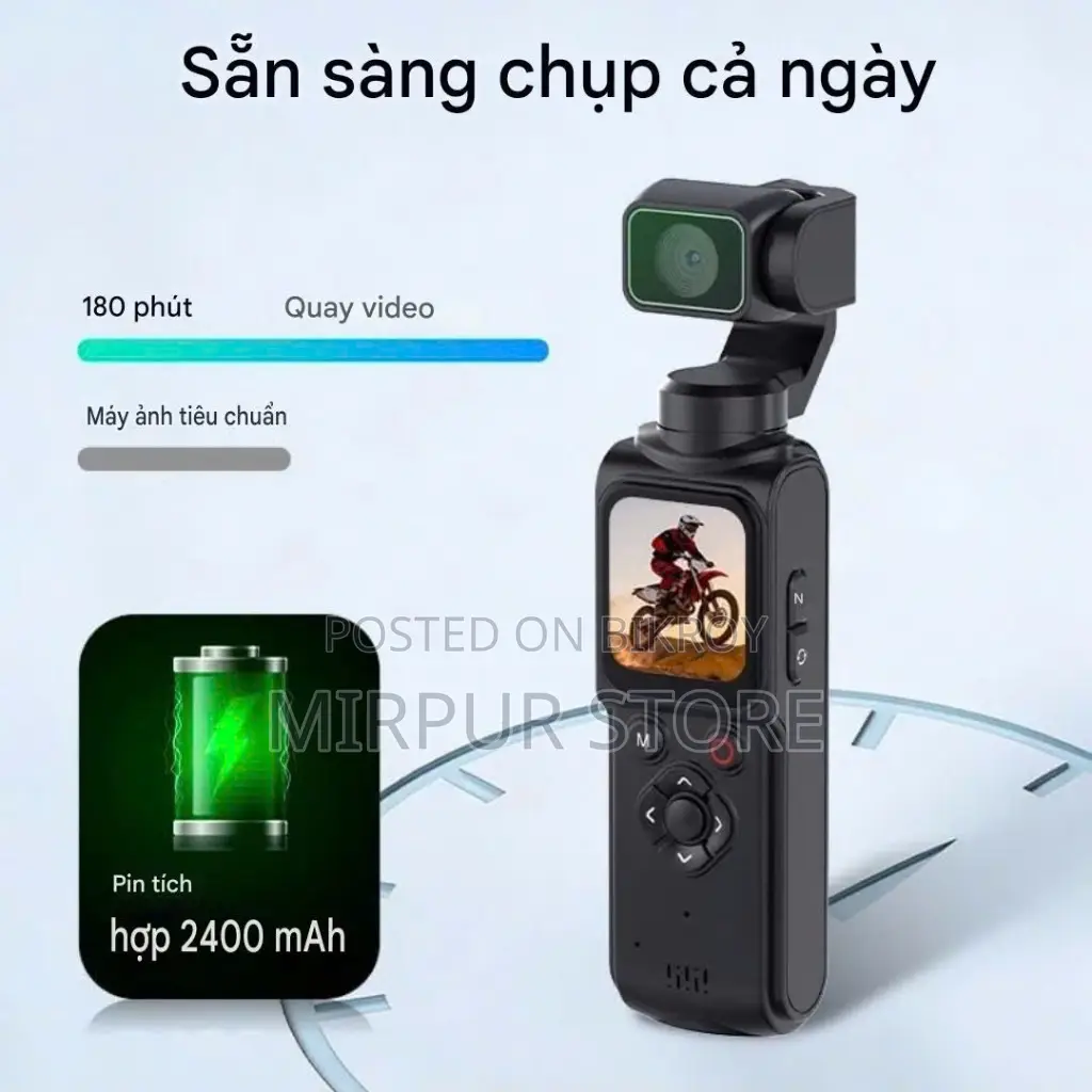 Action Camera AT-M105 Face-Tracking Pocket Camera With Touchscreen