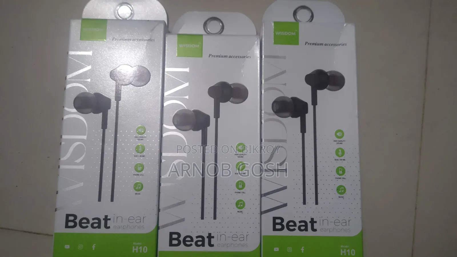 Wisdom H25 Universal Earphone (3pcs)