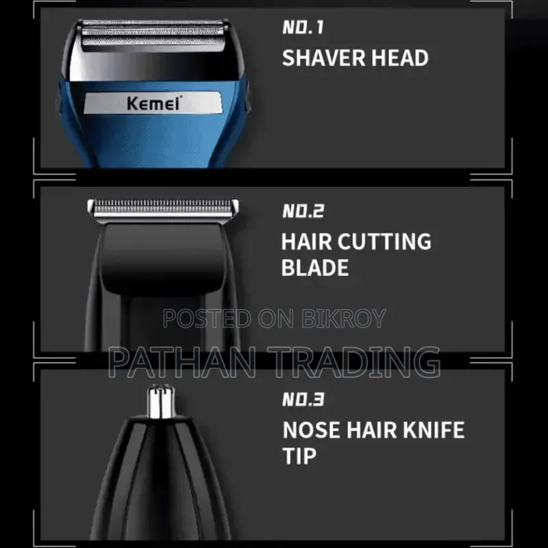 Kemei KM-6541 3 in 1 Trimmer Rechargeable Grooming Kit