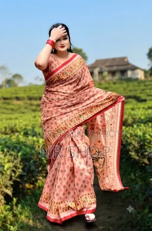 প্রিমিয়াম সেমি মসলিন শাড়ি – ব্লাউজ পিসসহ