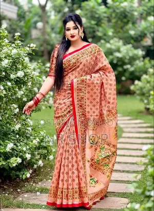 প্রিমিয়াম সেমি মসলিন শাড়ি – ব্লাউজ পিসসহ