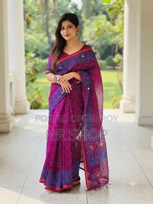 প্রিমিয়াম সেমি মসলিন শাড়ি – ব্লাউজ পিসসহ