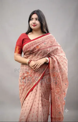 প্রিমিয়াম সেমি মসলিন শাড়ি – ব্লাউজ পিসসহ