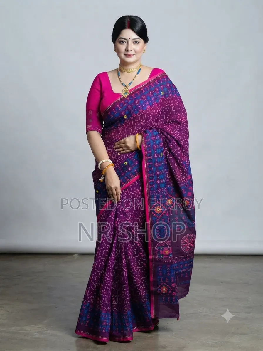 প্রিমিয়াম সেমি মসলিন শাড়ি – ব্লাউজ পিসসহ