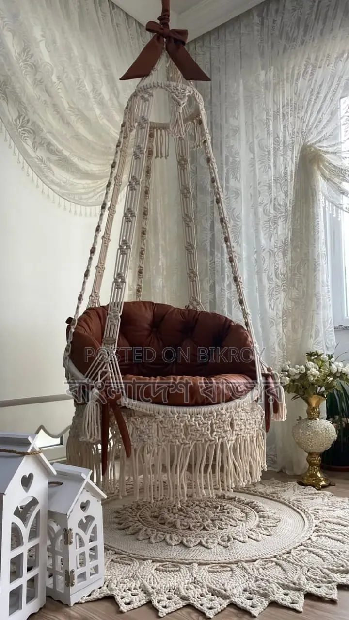 ম্যাক্রেম দোলনা (মেট্রেস ছাড়া)