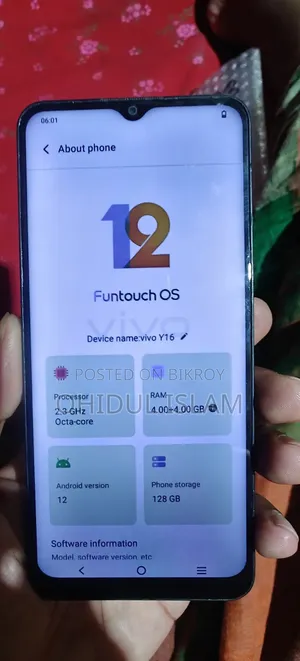 Vivo Y16 128 GB Gold