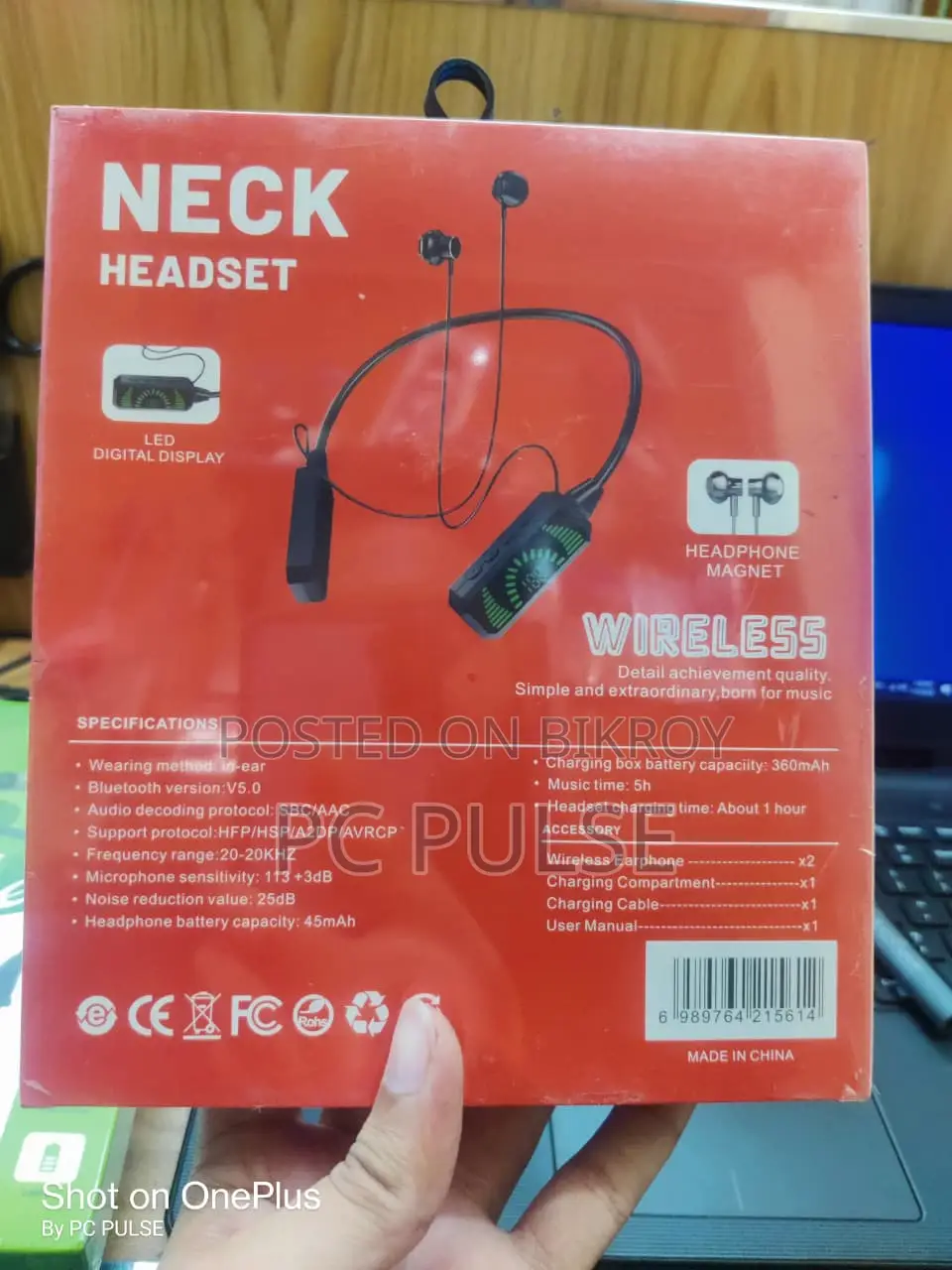 Oraimo Wireless Neckband Headset (QT-268) / Outdoor Sports Neckband