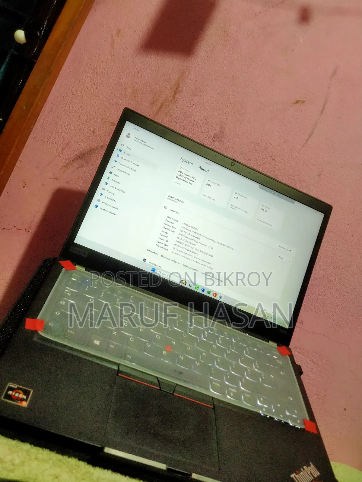 Laptop Lenovo ThinkPad t495s 8GB AMD Ryzen 5 SSD 256GB
