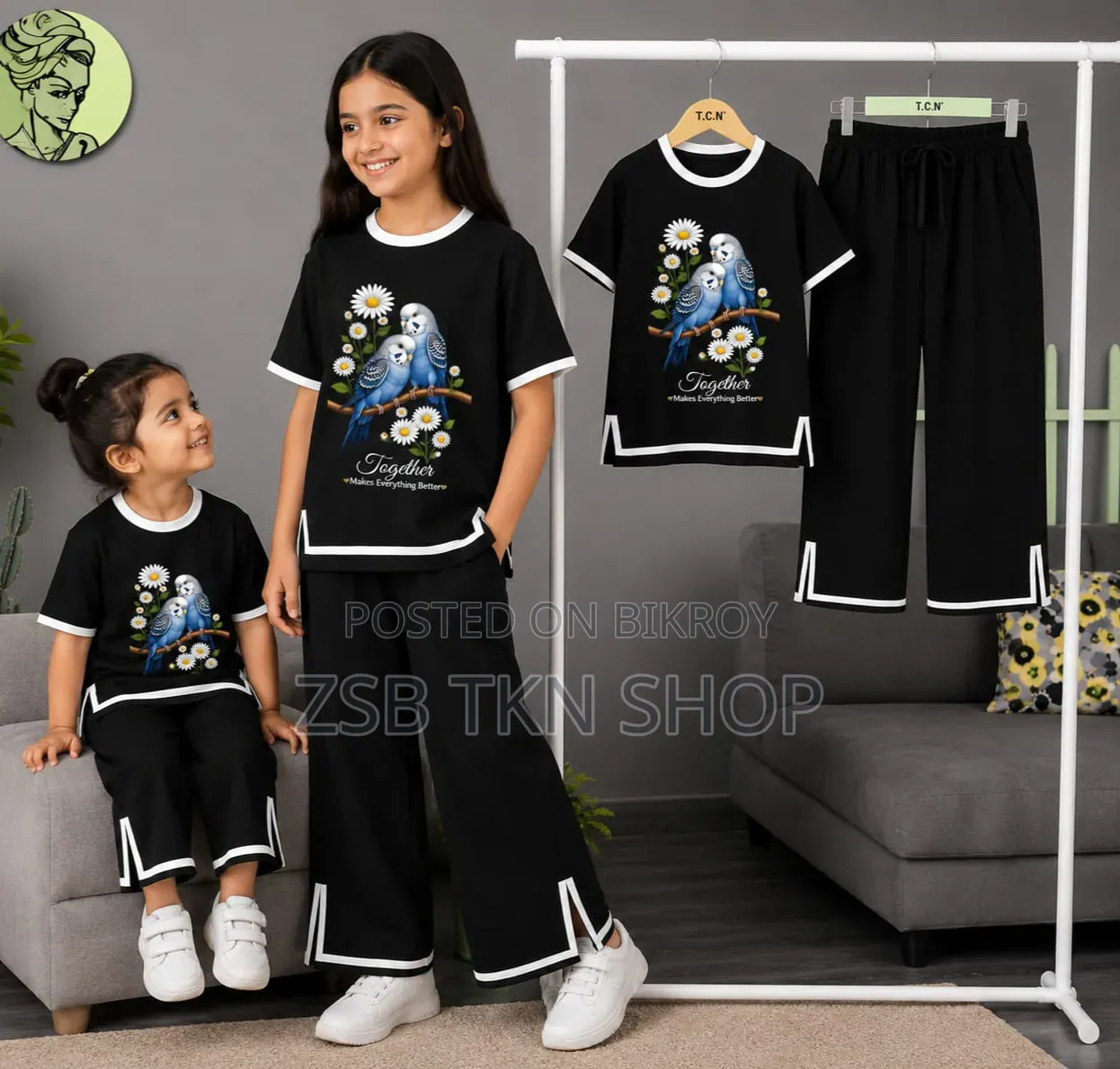 Girls Half Sleeve T-Shirt & Pant Set